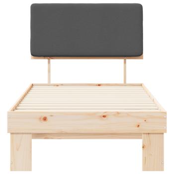 Bettgestell mit gepolstertem Kopfteil Dunkelgrau 90 x 190 cm