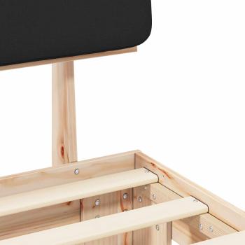 Bettgestell mit gepolstertem Kopfteil Schwarz 90 x 190 cm