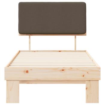 Bettgestell mit gepolstertem Kopfteil Taupe 90 x 190 cm