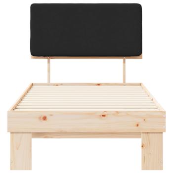 Bettgestell mit gepolstertem Kopfteil Schwarz 75 x 190 cm