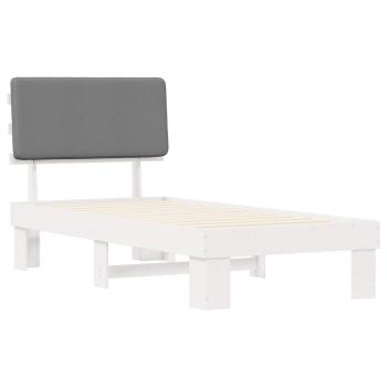 Bettgestell mit gepolstertem Kopfteil Hellgrau 75 x 190 cm