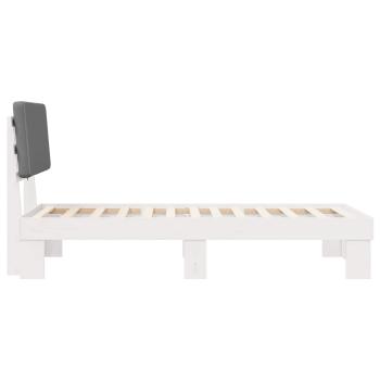 Bettgestell mit gepolstertem Kopfteil Hellgrau 75 x 190 cm