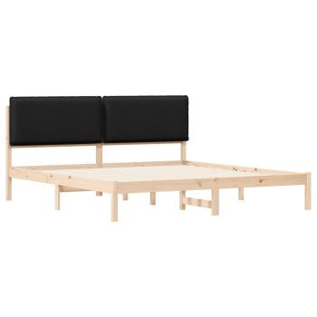 Bettgestell mit gepolstertem Kopfteil Schwarz 180 x 200 cm