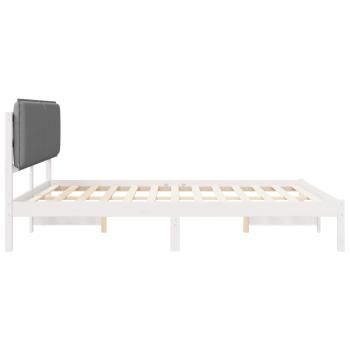 Bettgestell mit gepolstertem Kopfteil Hellgrau 180 x 200 cm