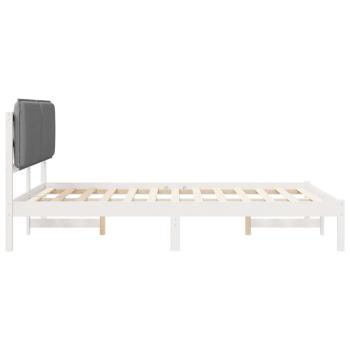 Bettgestell mit gepolstertem Kopfteil Hellgrau 160 x 200 cm