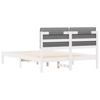 Bettgestell mit gepolstertem Kopfteil Hellgrau 160 x 200 cm