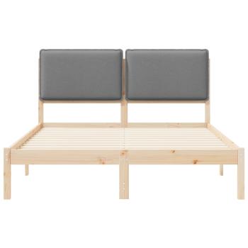 Bettgestell mit gepolstertem Kopfteil Hellgrau 150 x 200 cm