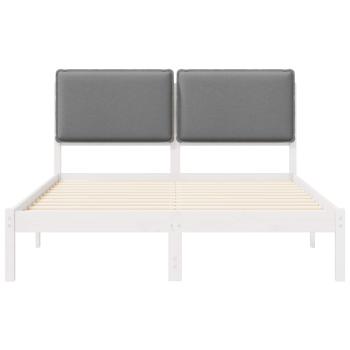 Bettgestell mit gepolstertem Kopfteil Hellgrau 150 x 200 cm