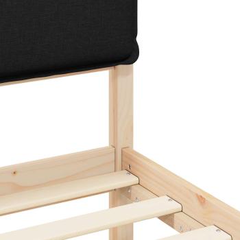 Bettgestell mit gepolstertem Kopfteil Schwarz 120 x 200 cm