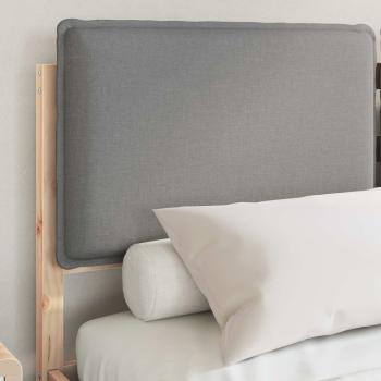 Bettgestell mit gepolstertem Kopfteil Hellgrau 140 x 190 cm