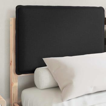 Bettgestell mit gepolstertem Kopfteil Schwarz 140 x 190 cm