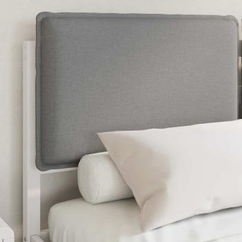 ARDEBO.de - Bettgestell mit gepolstertem Kopfteil Hellgrau 140 x 190 cm
