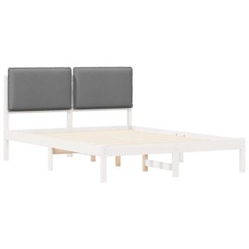 Bettgestell mit gepolstertem Kopfteil Hellgrau 135 x 190 cm
