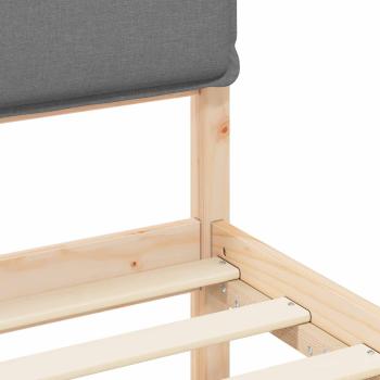 Bettgestell mit gepolstertem Kopfteil Hellgrau 90 x 200 cm