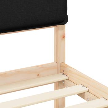 Bettgestell mit gepolstertem Kopfteil Schwarz 90 x 190 cm