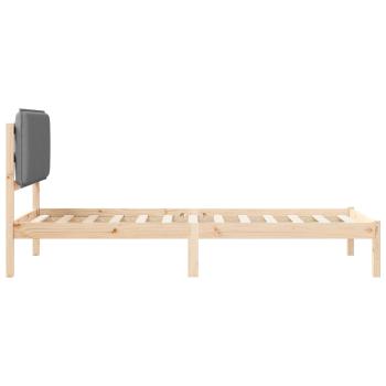 Bettgestell mit gepolstertem Kopfteil Hellgrau 75 x 190 cm