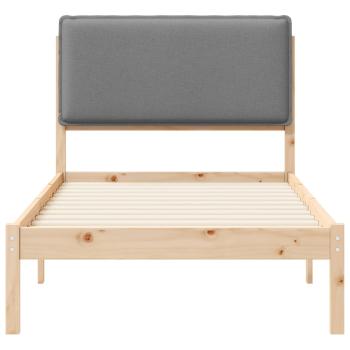 Bettgestell mit gepolstertem Kopfteil Hellgrau 75 x 190 cm