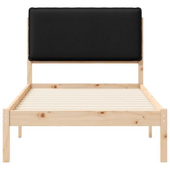 Bettgestell mit gepolstertem Kopfteil Schwarz 75 x 190 cm