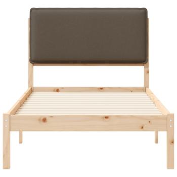 Bettgestell mit gepolstertem Kopfteil Taupe 75 x 190 cm