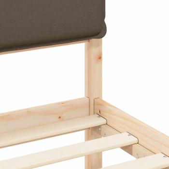 Bettgestell mit gepolstertem Kopfteil Taupe 75 x 190 cm