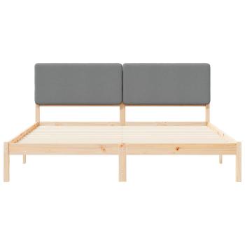 Bettgestell mit gepolstertem Kopfteil Hellgrau 180 x 200 cm
