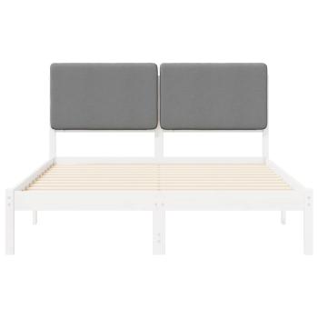 Bettgestell mit gepolstertem Kopfteil Hellgrau 160 x 200 cm
