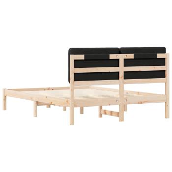 Bettgestell mit gepolstertem Kopfteil Schwarz 150 x 200 cm