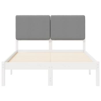 Bettgestell mit gepolstertem Kopfteil Hellgrau 120 x 200 cm