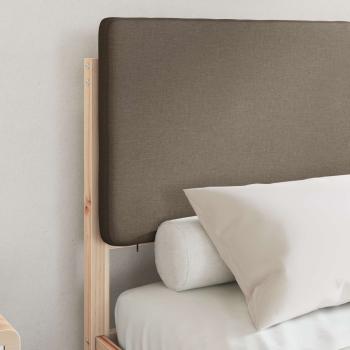 Bettgestell mit gepolstertem Kopfteil Taupe 135 x 190 cm