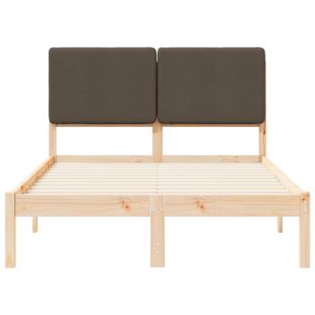 Bettgestell mit gepolstertem Kopfteil Taupe 135 x 190 cm