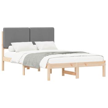 Bettgestell mit gepolstertem Kopfteil Hellgrau 120 x 190 cm