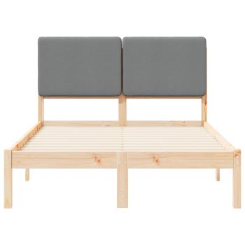 Bettgestell mit gepolstertem Kopfteil Hellgrau 120 x 190 cm