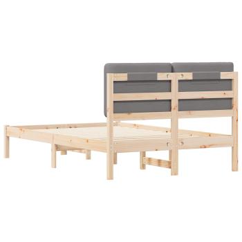 Bettgestell mit gepolstertem Kopfteil Hellgrau 120 x 190 cm