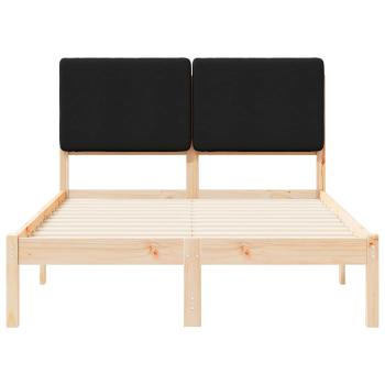Bettgestell mit gepolstertem Kopfteil Schwarz 120 x 190 cm