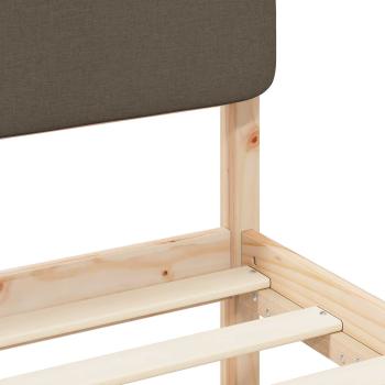 Bettgestell mit gepolstertem Kopfteil Taupe 80 x 200 cm