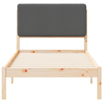 Bettgestell mit gepolstertem Kopfteil Dunkelgrau 90 x 190 cm