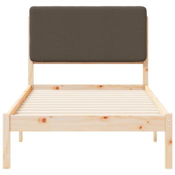 Bettgestell mit gepolstertem Kopfteil Taupe 90 x 190 cm