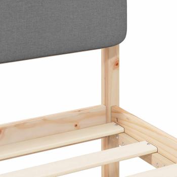 Bettgestell mit gepolstertem Kopfteil Hellgrau 75 x 190 cm