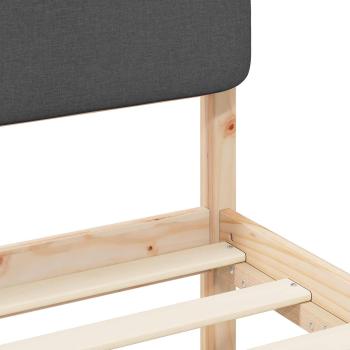 Bettgestell mit gepolstertem Kopfteil Dunkelgrau 75 x 190 cm