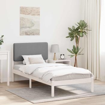 ARDEBO.de - Bettgestell mit gepolstertem Kopfteil Hellgrau 75 x 190 cm