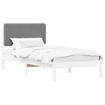 Bettgestell mit gepolstertem Kopfteil Hellgrau 75 x 190 cm