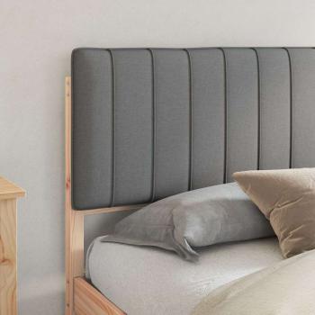 Bettgestell mit gepolstertem Kopfteil Hellgrau 180 x 200 cm