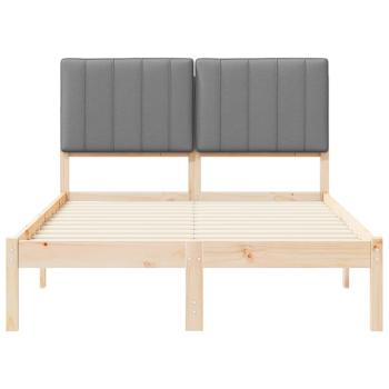 Bettgestell mit gepolstertem Kopfteil Hellgrau 120 x 190 cm