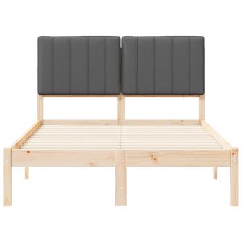 Bettgestell mit gepolstertem Kopfteil Dunkelgrau 120 x 190 cm