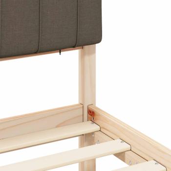 Bettgestell mit gepolstertem Kopfteil Taupe 100 x 200 cm