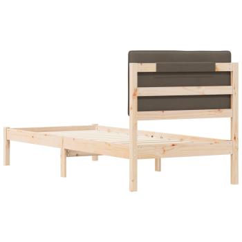 Bettgestell mit gepolstertem Kopfteil Taupe 80 x 200 cm