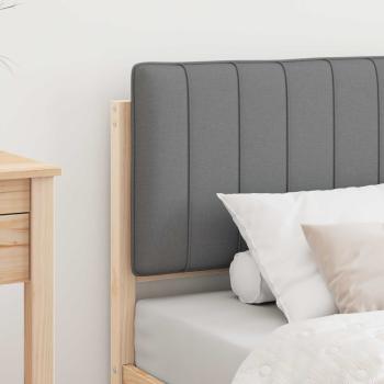 Bettgestell mit gepolstertem Kopfteil Hellgrau 75 x 190 cm