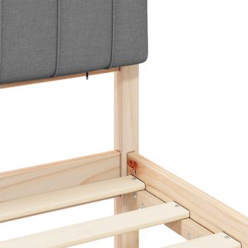 Bettgestell mit gepolstertem Kopfteil Hellgrau 75 x 190 cm