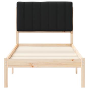 ARDEBO.de - Bettgestell mit gepolstertem Kopfteil Schwarz 75 x 190 cm