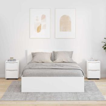 ARDEBO.de - Nachttische 2 pcs Weiß 30,5 x 30 x 43 cm Holzwerkstoff